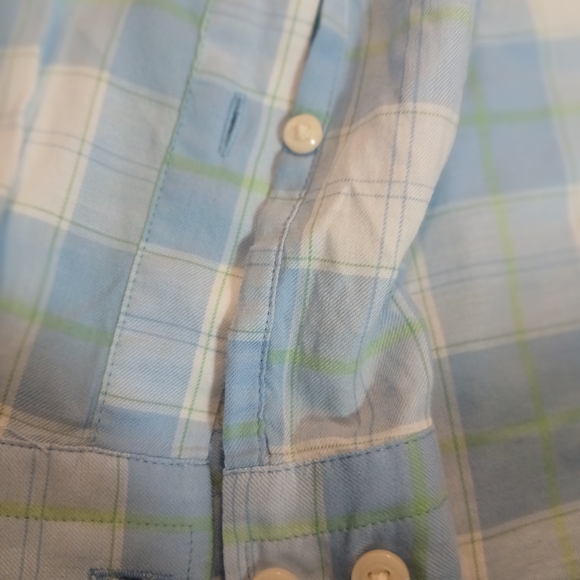 Men's Blue and White Checkered Shirt - Picture 8 of 11